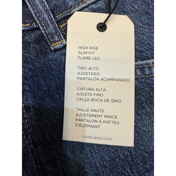 Forever 21 Blue Denim Flare Leg Jeans Daisies-High Rise Size 29 60's - Picture 8 of 16